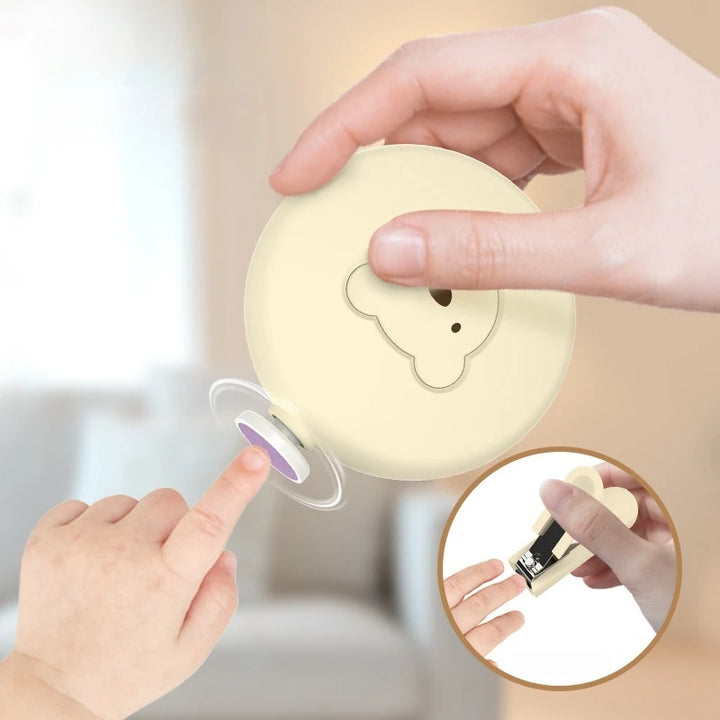 Bear Electric Nail Grinder for Babies And Kids Home Use Polishing Set Nail Clippers Kit for Children
