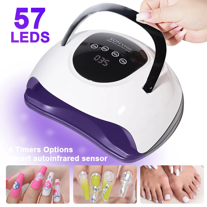 Professional 57LED Nail Lamp 4 Timer Modes LCD Display Fast curing Gel Nail Dryer Manicure Salon Tools for Acrylic Gel Art