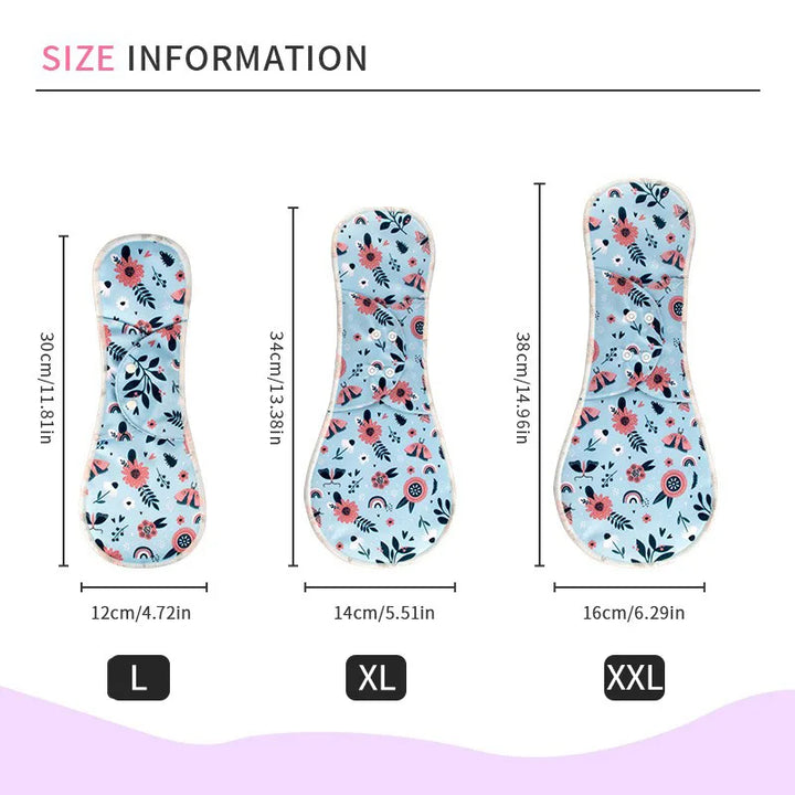 2Pcs Washable Menstrual Pad Panty Liner Reusable Cloth Sanitary pad Hygienic and Soft Cotton Mesh Menstrual Accessories