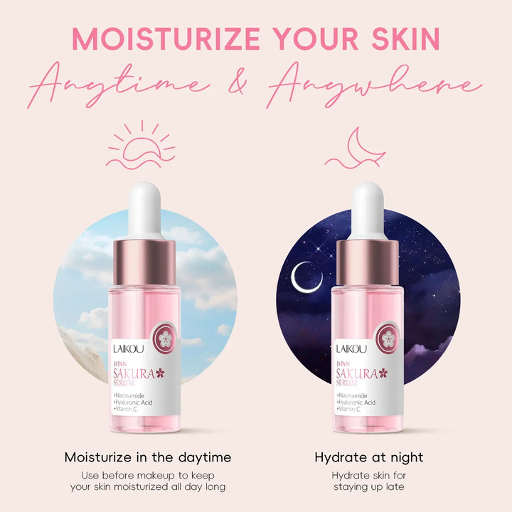 Japan Sakura Extract Serum 17ml Minimize Pores Brighten Skin Hydrating Care Radiance Booster Long Lasting Effect