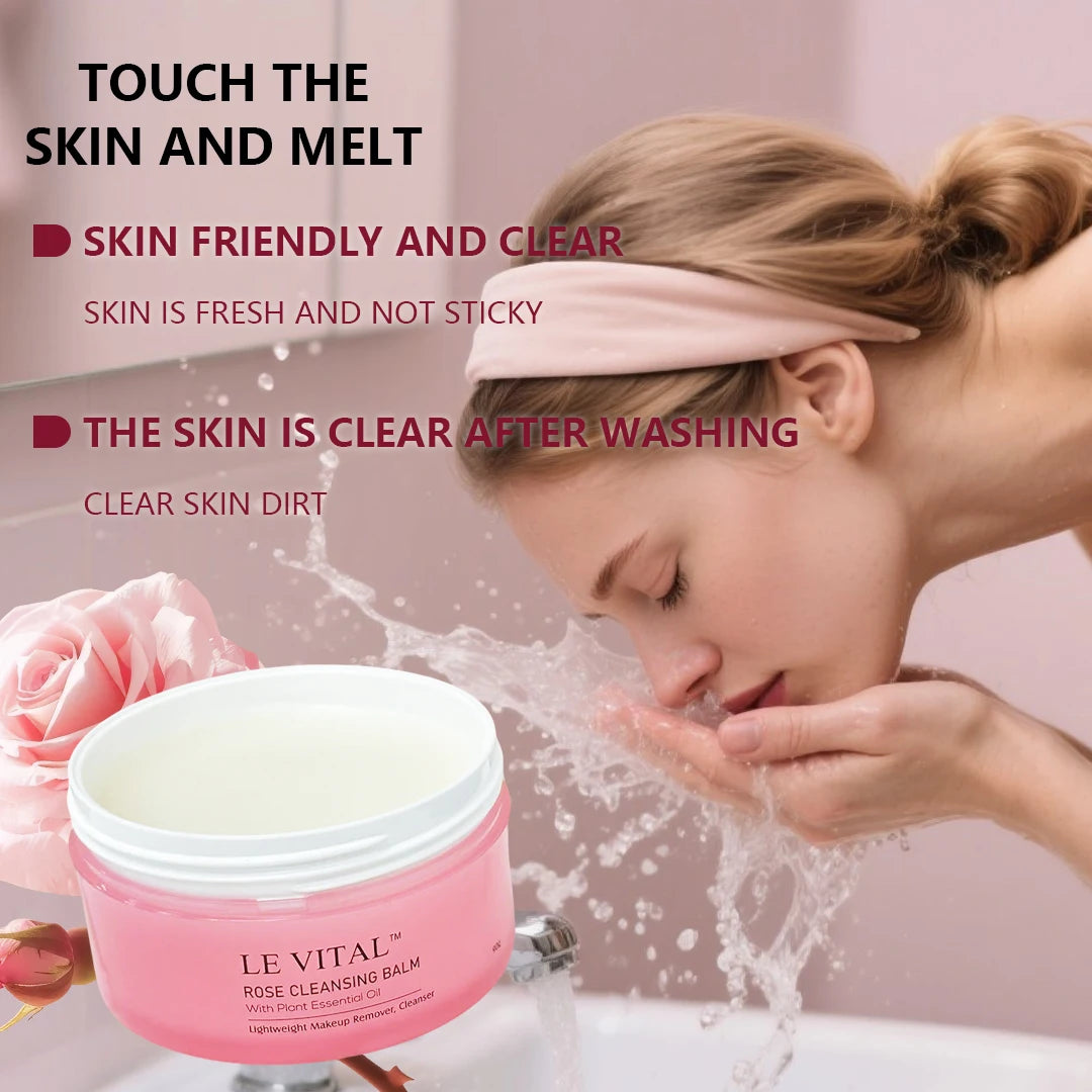 Makeup Remover Cream Citrus And Rose Essence Deep Cleaning Hydrating Makeup Remover Coconut Oil Infused Facial Cleanser 3.17oz