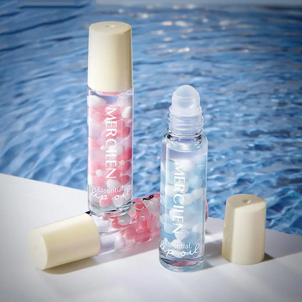 1/2/3PCS Crystal Rolling Ball Lip Oil Moisturizing Hydrating Lip Care Lip Tint Lip Balm, Long Lasting & Nourishing Plumper Lip G