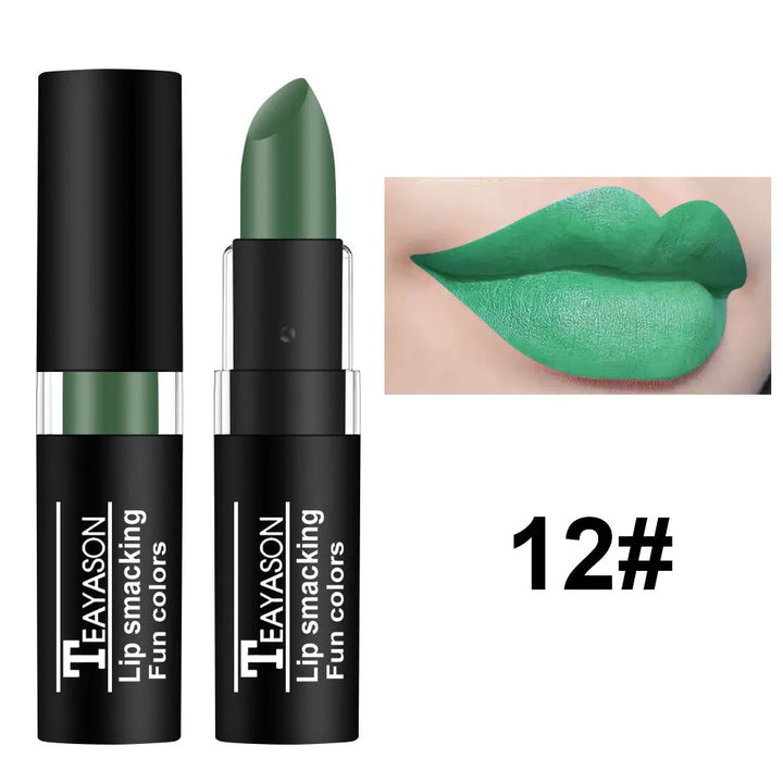 Matte Nude Lipsticks 12 Colors Waterproof Long Lasting Non-stick Cup Lip Glaze Sexy Vampire Red Black Lipstick Pigment Cosmetics