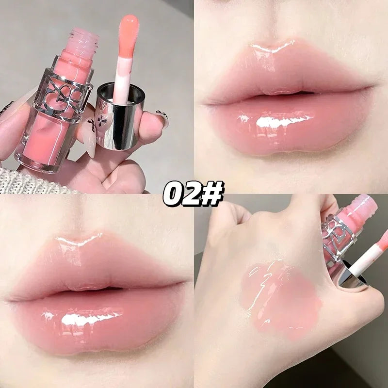 Transparent Moisturizing Lip Gloss Hydrating Drying Lips Mirror Lipstick Makeup Crystal Lip Oil Mirror Lip Glaze Tinted Plumper