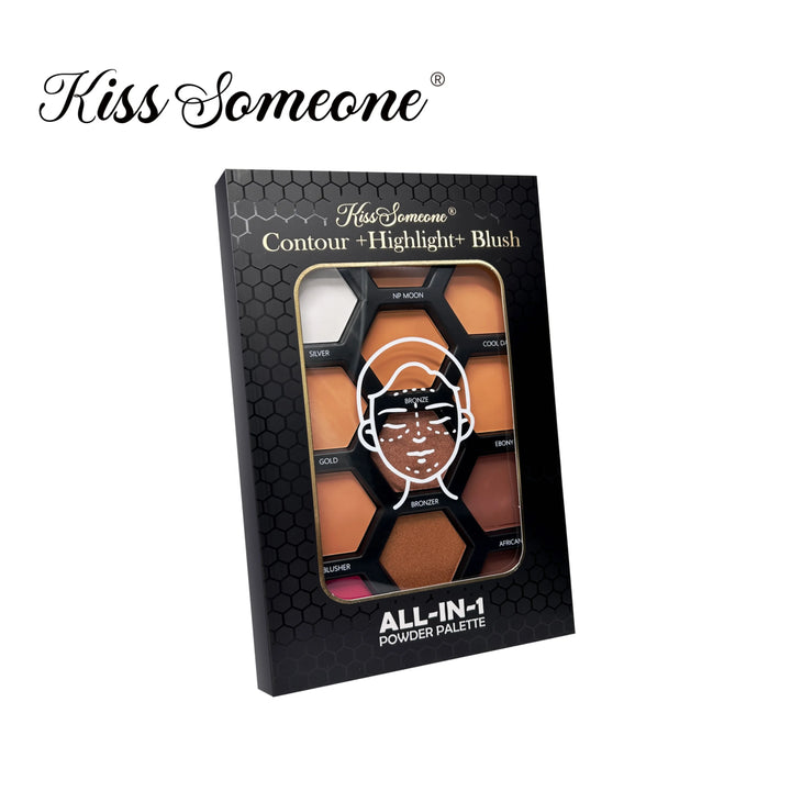 12 Colors Contour Palette，Blush Highlighter Bronzer Powder All in one Makeup Palettes，Blendable Matte Shimmer Illuminator Palett