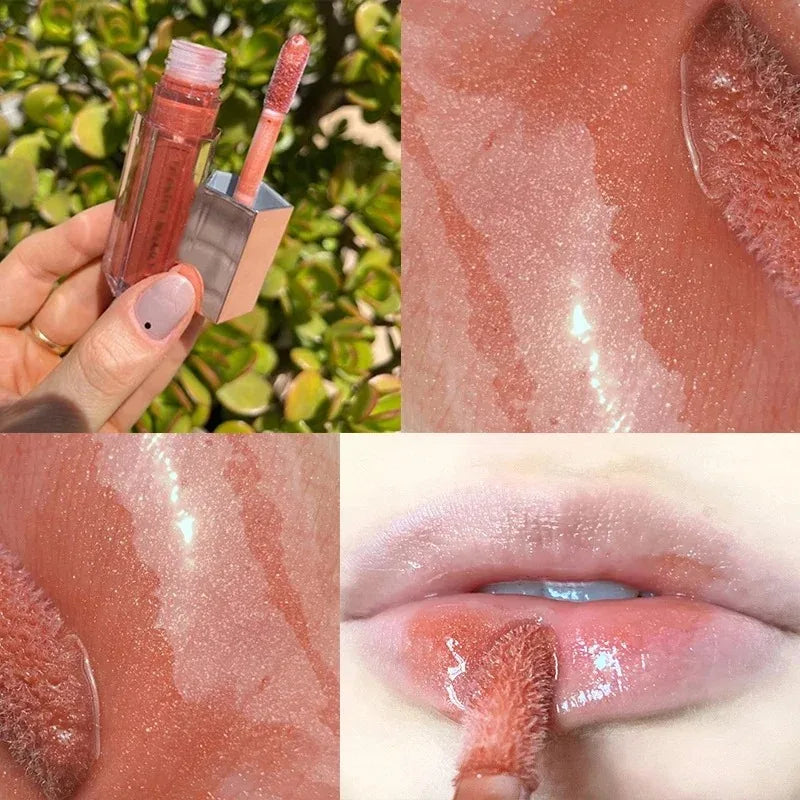 Natural Three-dimensional Contour Modification Matte 3D Bubble Rose Dual Tone High Gloss Flowing Liquid Lip Gloss Moisturizing