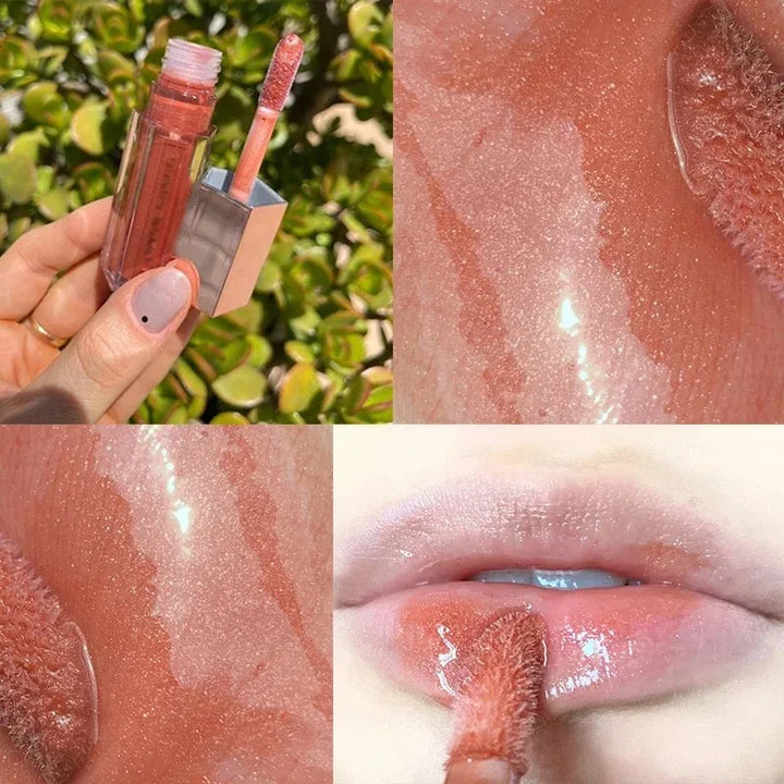 Natural Three-dimensional Contour Modification Matte 3D Bubble Rose Dual Tone High Gloss Flowing Liquid Lip Gloss Moisturizing