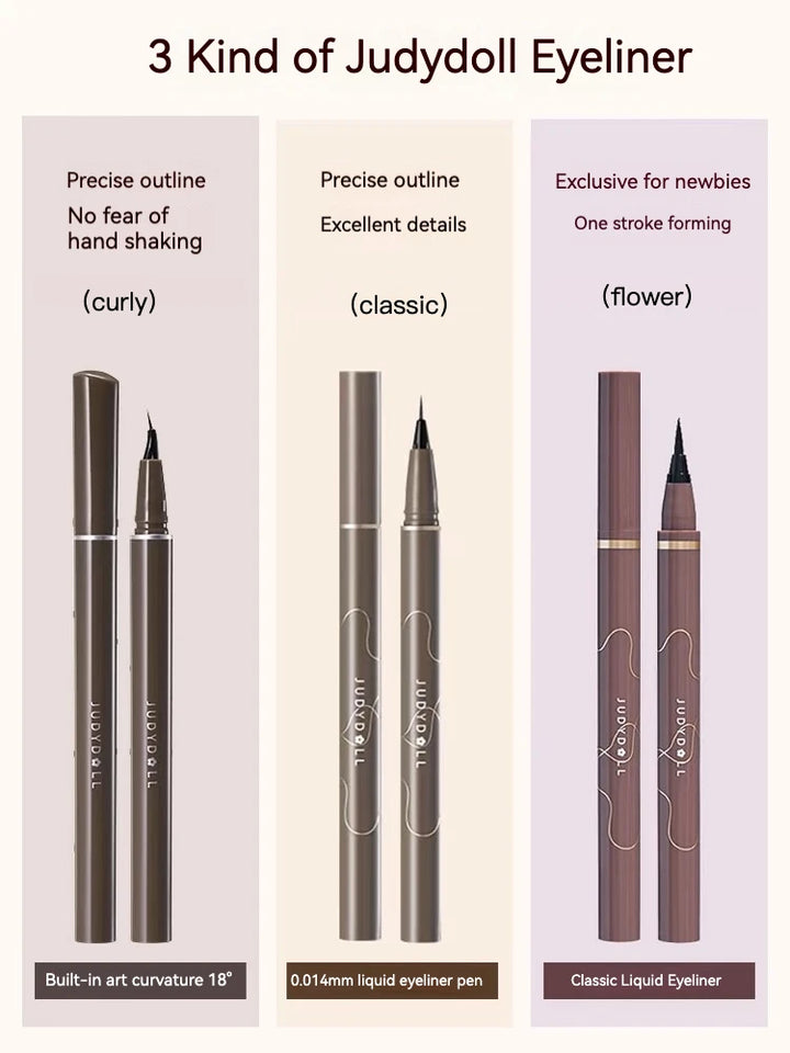 JUDYDOLL Ultra-fine Liquid Eyeliner Skinny Curved Brushwork Long lasting Waterproof Anti Shake Fast Drying Slim Enlarged Eyes