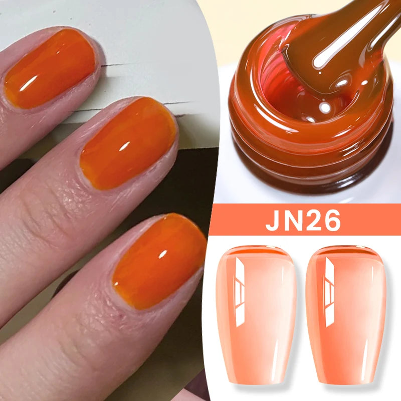 BORN PRETTY Jelly Nude Gel Nail Polish 10ml Light Pink Peach Translucent Color UV Light Cure Gel Varnish Nail Art DIY at Home
