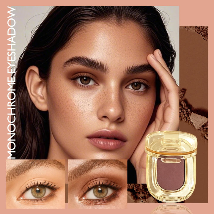 Matte Single Eyeshadow — Brown for Eye Brightening & Face Conceal, Long-Lasting Waterproof, Easy Blend Multi-Look, Xmas & Winter