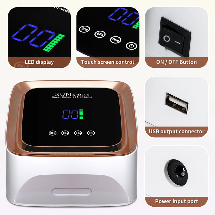 Professional UV LED Nail Lamp 57 LED Light Beads Rechargeable Nail Dryer Quickly Cure All Gel Nail Polish Curing Lamp Tool