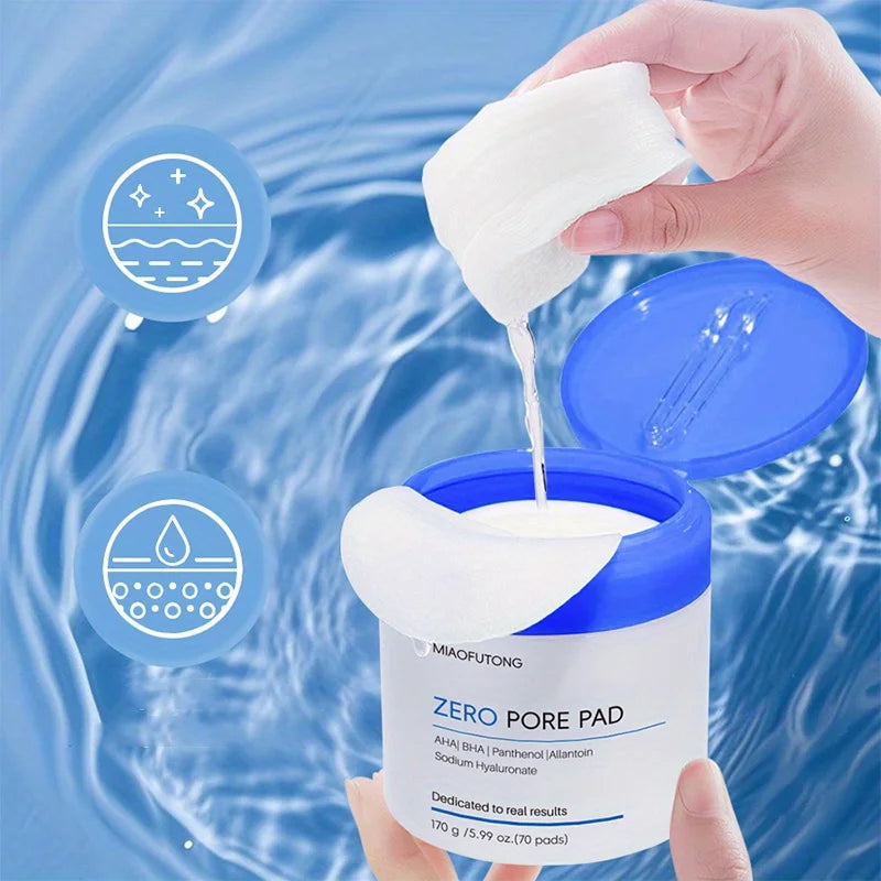 70PCS hyaluronic acid cleansing and makeup remover pads, cotton pad makeupremover pads, gently clean and remove makeupmoisturize