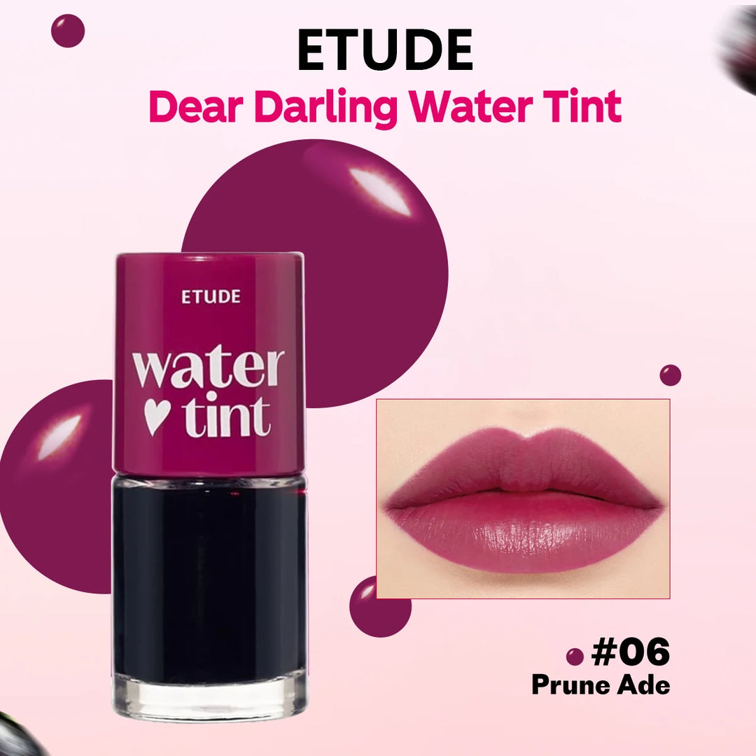 ETUDE Dear Darling Water Tint,Non-Sticky & Breathable,Watercolor-Like Sheer Finish,Brightening Lip Tint,K-Beauty,Korean Makeup