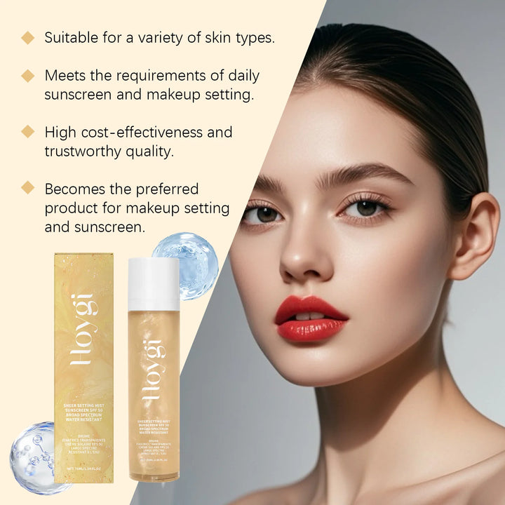 Spf 50+ Makeup Setting Spray Oil Control Natural Refreshing Waterproof Lasting Makeup Fixer Sun Protection Face Mist Cosmetics