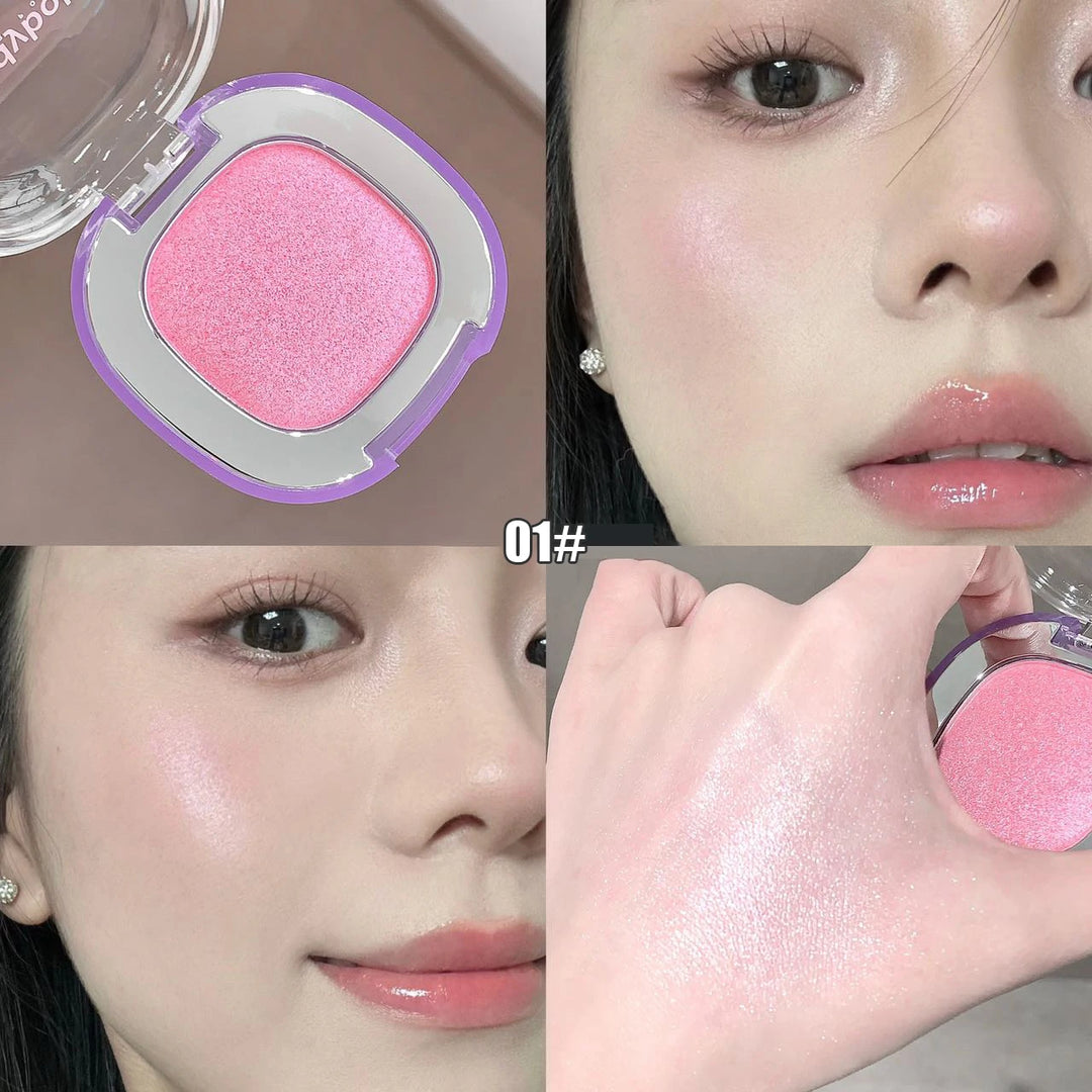 Monochrome Highlighter Cream Facial Brighten Diamond Pearlescent Highlighting Makeup Long-Lasting Natural Pink Blush Rouge Cream