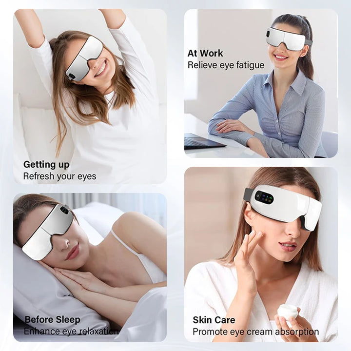 Electric Eye Massager Smart Bluetooth Air Pressure Hot Compress Vibration Massage Glasses Foldable Bluetooth Music Eyes Massage