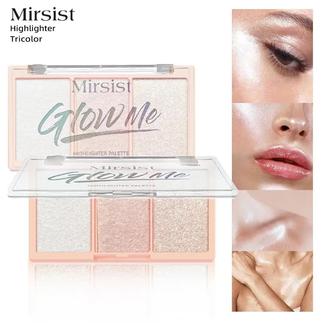 Waterproof Highlighter Makeup Palette Shimmer Contouring Powder Non Sticky Face Cosmetics Brightening Skin