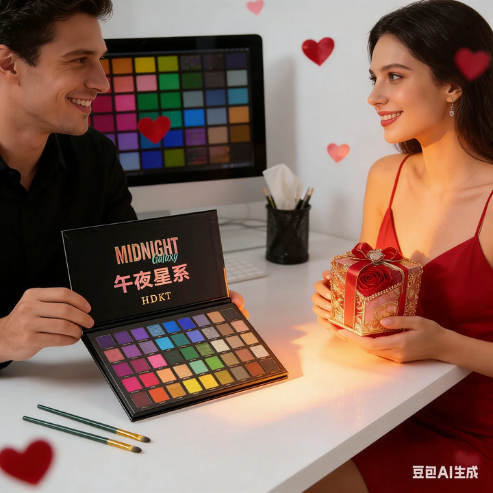 HDKT 45 Colors Midnight Galaxy Eyeshadow Palette Matte & Shimmer Professional Makeup Cosplay Valentine's Day Gift for Her