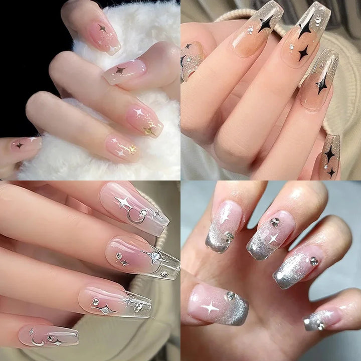 1pcs Star-Themed Nail Art Stickers 3D Self-Adhesive Plastic Decals With Glitter Finish Anime Rectangle Shape Ideal For DIY Nails