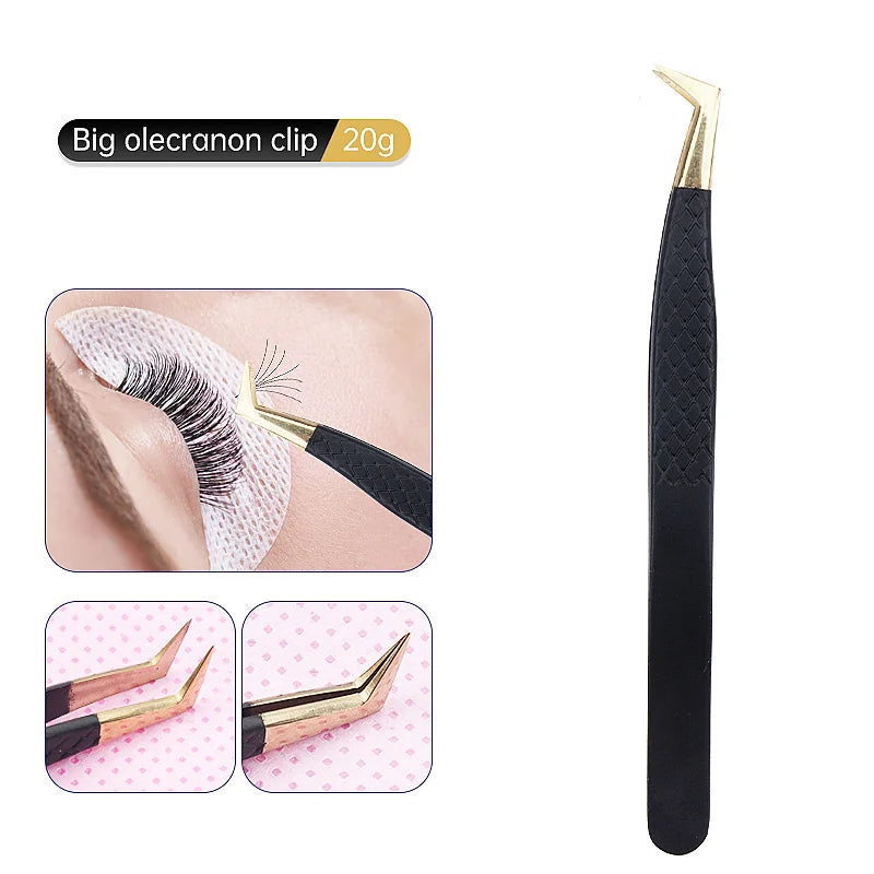 1Pc Anti-static Stainless Steel Eyelashes Tweezers Lashes Extension Supplies Industrial Precision Eyebrow Tweezer Makeup Tools