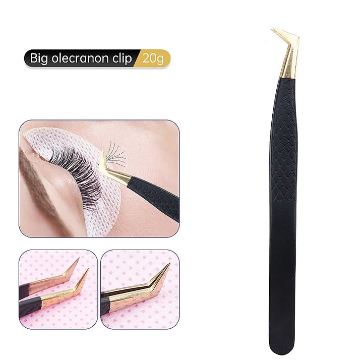 1Pc Anti-static Stainless Steel Eyelashes Tweezers Lashes Extension Supplies Industrial Precision Eyebrow Tweezer Makeup Tools