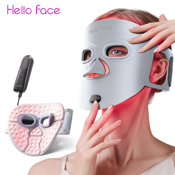 Hello Face M500S LED Red Light Therapy Mask 510K Near-Infrared Light Therapy Facial Mask Soft Wireless Portable PDT Device