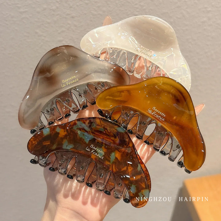 Korean Style Acetate Mermaid Color Hair Claw High Quality Shark Clip Elegant Women Back Head Bun Hair Accessory Gifts
