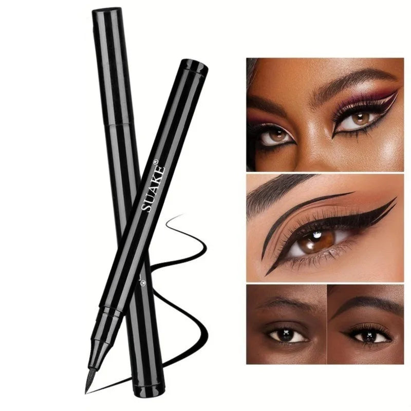 Black waterproof, sweat-proof, and smudge-proof eyeliner creates a natural look and glides on quickly and easily.
