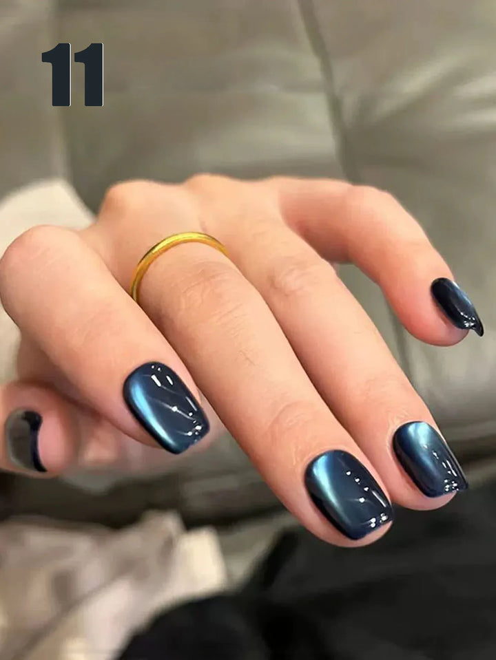 12ML 1-21PCS Autumn Nails Red through half the Sky Cat Eye Nail Glue Halloween New Whitening Glass Bead Cat Eye Nail Polish