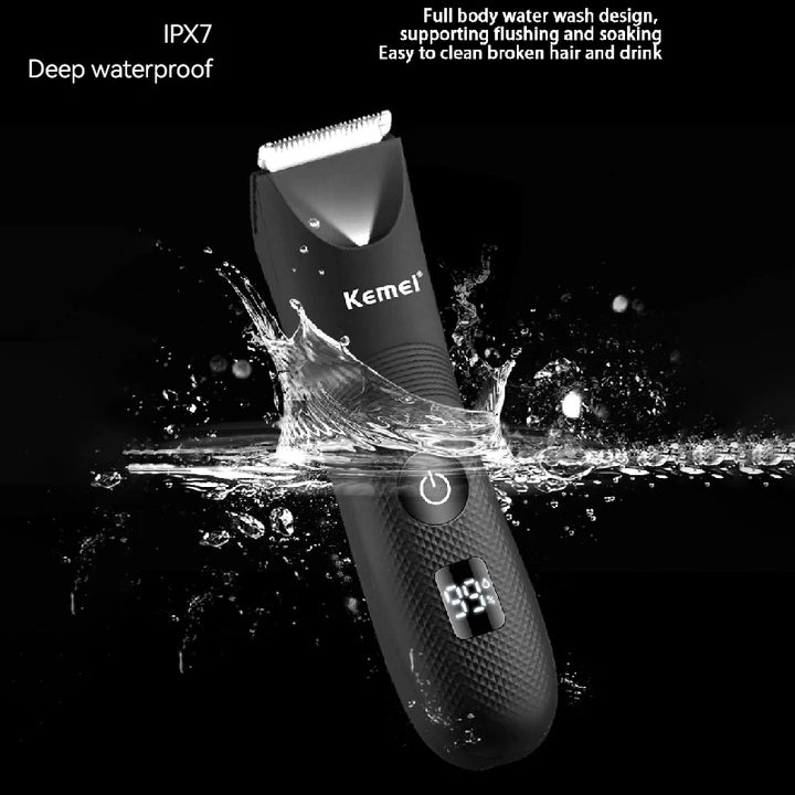 Kemei Groin Body Trimmer For Men And Women Shaver Electric Facial Beard Bikini Hair Trimmer Washable Pubic Ball Hair Remover