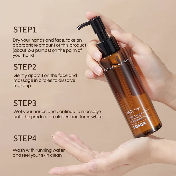 FOMIX Black Tea Moisturizing Cleansing Oil Moisturizing Dry Skin Without Drying Deep Cleansing Facial Makeup Remover
