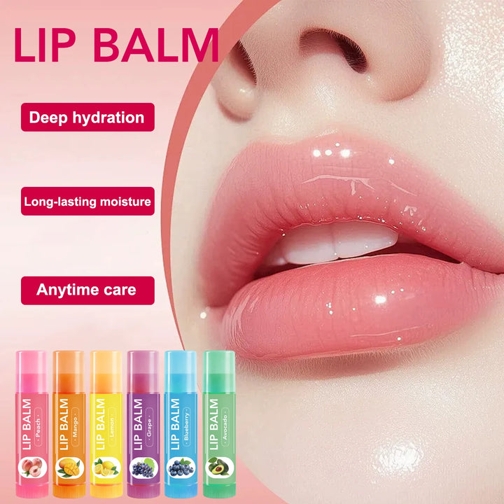 6 Pcs Cute Fruit Lip Balm Set, Christmas Birthday Gifts For Girls Friends