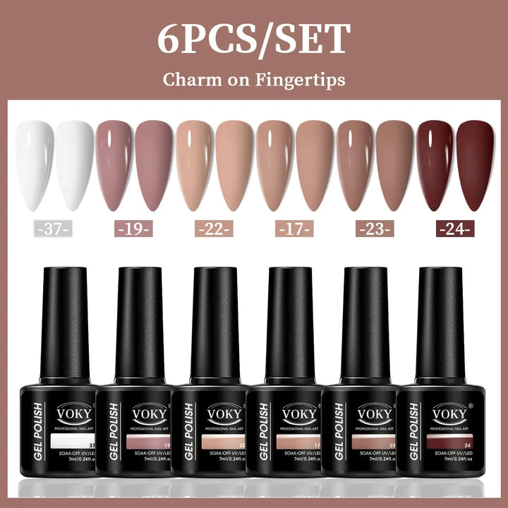 VOKY 6-Piece Set of Nail Gel, Seasonal Fashionable Nail Gel, The Perfect Gift for Ladies to Give During Festivals