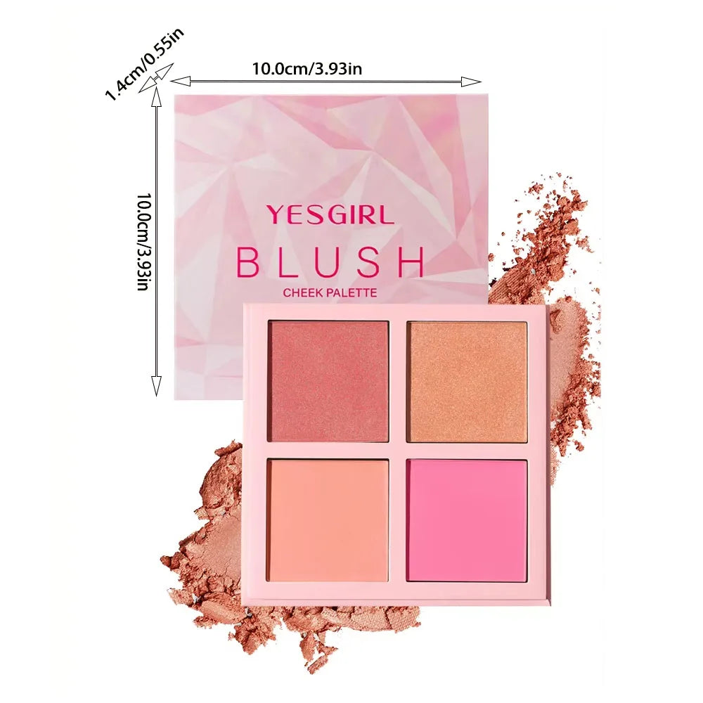 Four Color Matte Powder Blusher Low Saturation Soft Fog Powder Red Blusher Brightens Christmas gift
