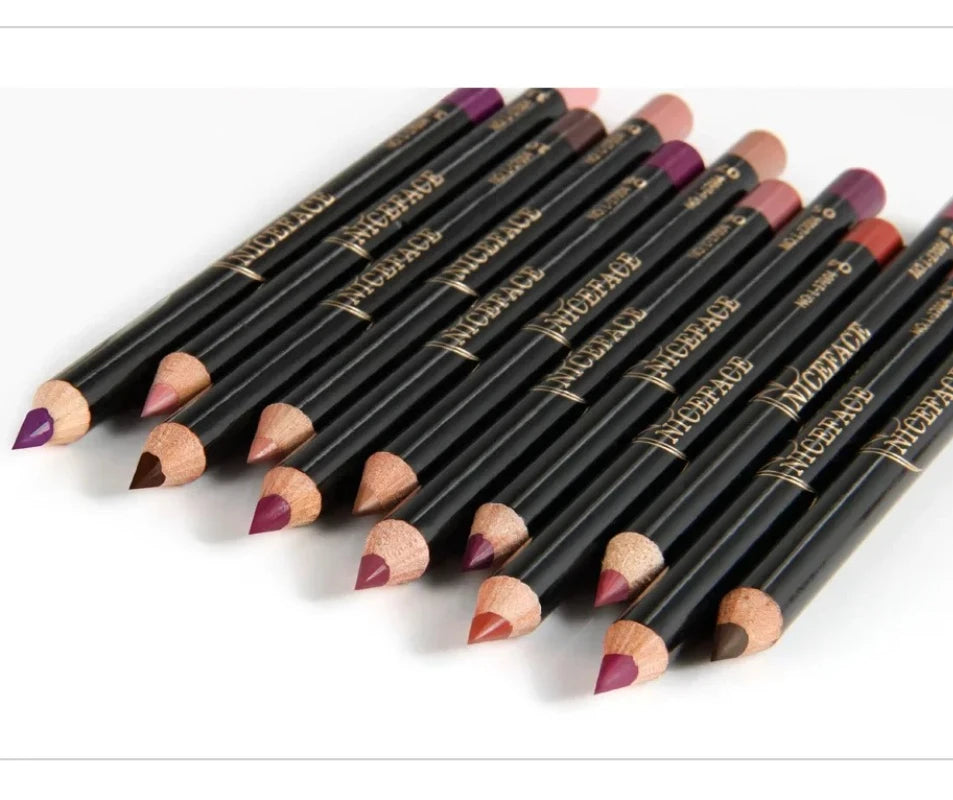 Professional 12 Color Wood Lip liner Waterproof Lady Charming Lip Liner Soft Pencil Makeup Women's Long Lasting Cosmetic Tool