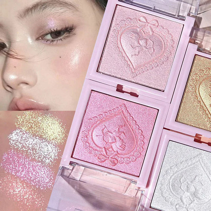 Champagne White Highlighter Powder Body Shiny Glitter Diamond Shimmer Brighten Highlight Face Contour Waterproof Lasting Makeup