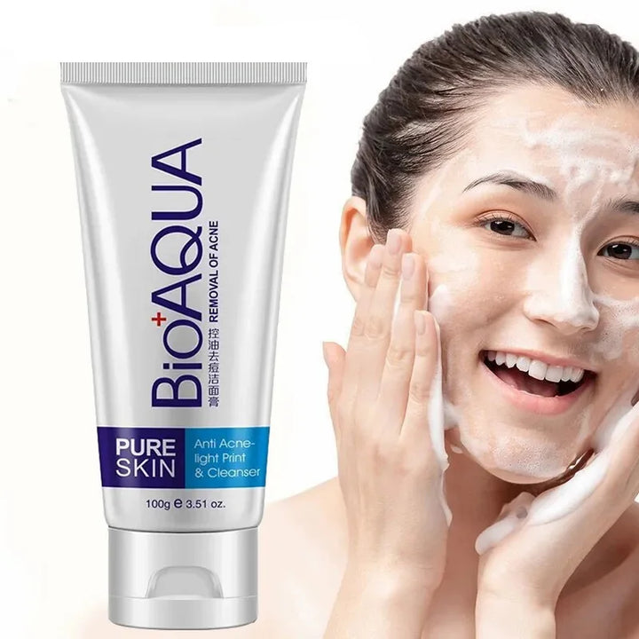BIOAQUA Facial Cleanser  Anti Wrinkle Face Wash Foam skincare Face Cleanser Anti Acne Blackhead Remover Moisturizing Skin Care