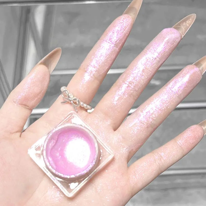 Waterproof Diamond Highlighting Liquid Pink Pearlescent Eyeshadow Gel Pink Purple Lying Silkworm Highlighter Liquid Gel Make Up