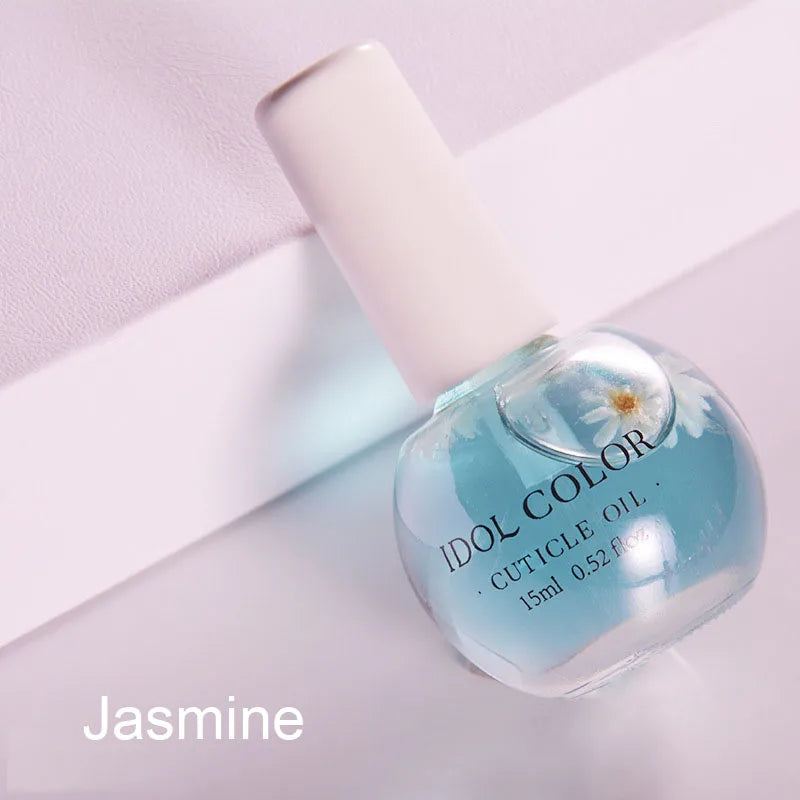 15ML Dried Flower Cuticle Nutrient Oil Nourish Repair Damaged Nails Nail Care Oil Treatment  Moisturizes Strengthen Bright Nails