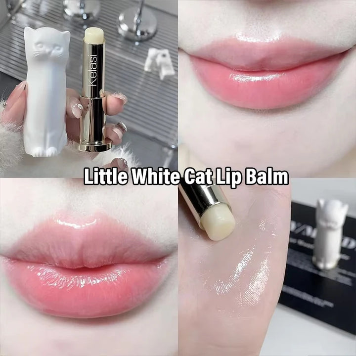Cat Moisturizing Lip Balm White Blue Tint Crystal Jelly Colored Anti-chapped Lip Care Smoothens Lips Lines Base Clear Lipstick