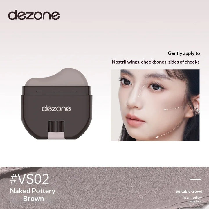 DEZONE Waterproof Contour Stick Highly Pigmented Sculpting Shading Powder Easy Blend Long Lasting V-Shape Face Makeup Tool