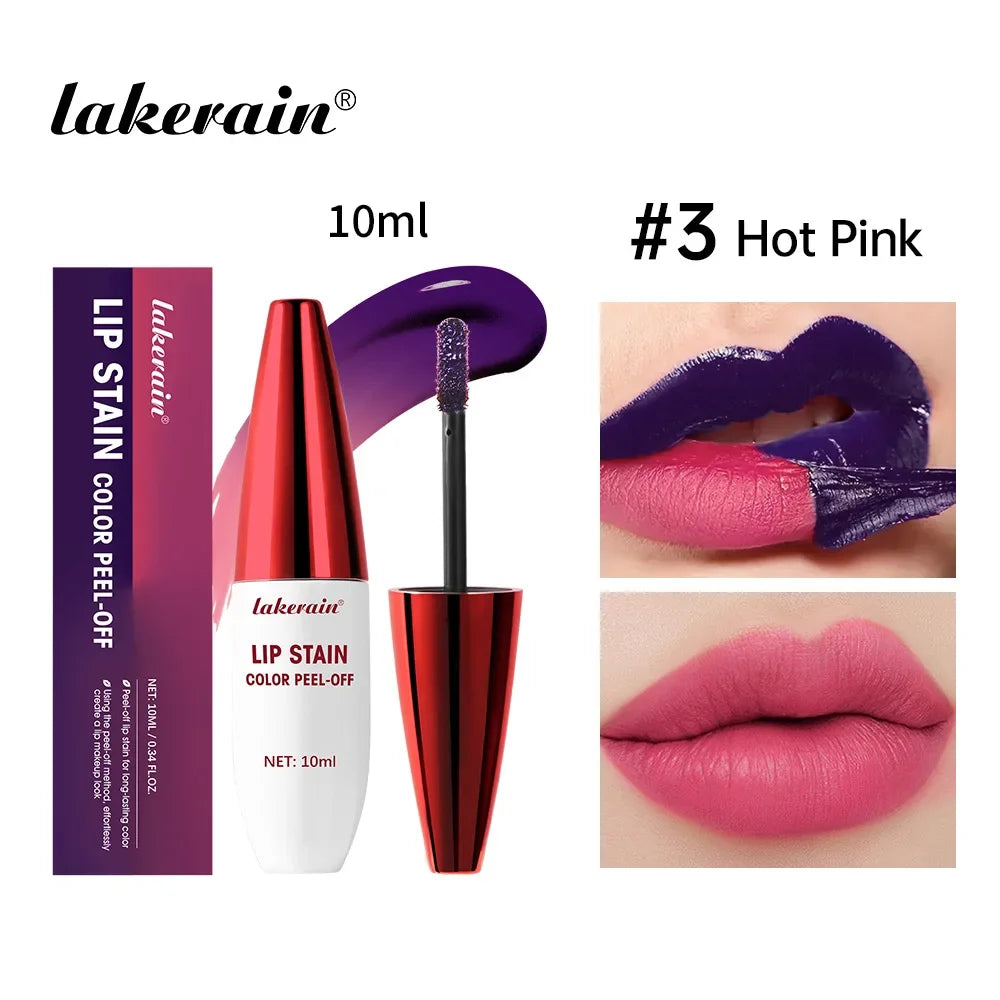 Peel Off Rose Pink Lip Gloss Matte Outline Contour Tattoo Lip Stain Waterproof Transfer Resistant Tear Off Natural Lip Tint