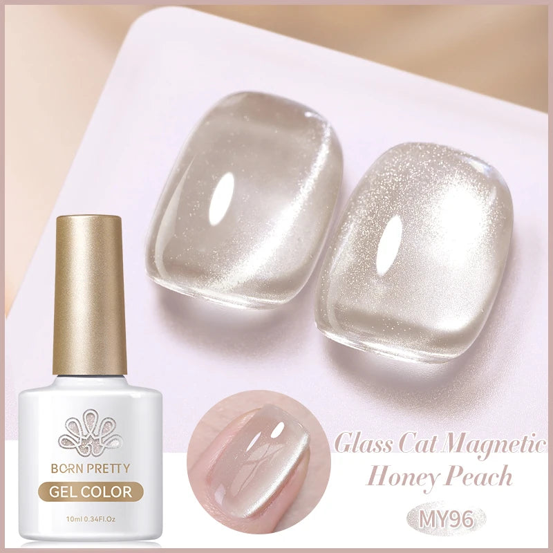 BORN PRETTY 10ml Silver Water Light Cat Magnetic Gel Nail Polish Nail Supplies Vernis Semi Permanent Gel for Fall Winter Nails