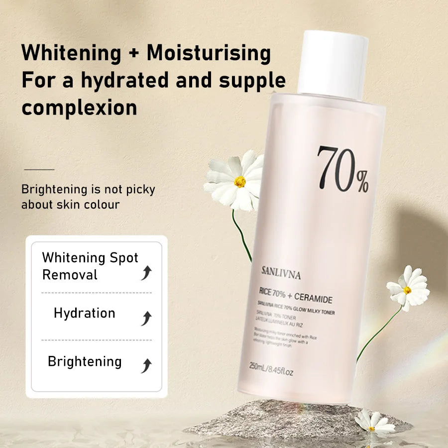 Rice powder toner Rice essence toner Rice grain cleansing foam facial cleanser Niacinamide whitening essence Moisturizing