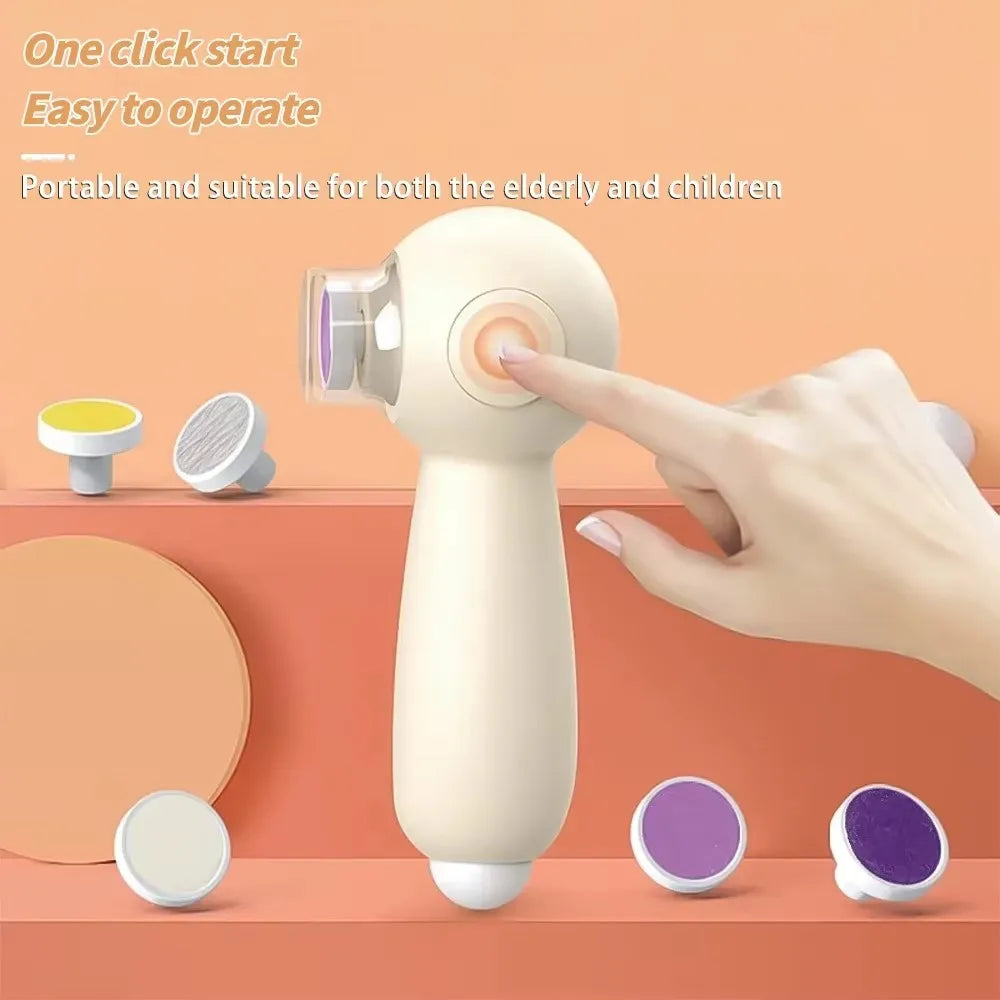 Children's Nail Grinder Set with LED Night Vision Electric Nail Care Kit for Toddlers Mom and Baby's Handy Assistant