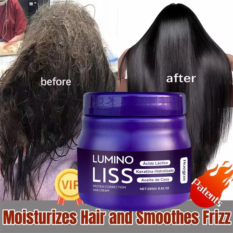 250g Keratin Straightening Hair Mask Restore Hair Soften Gloss Straightener Deep Repair Conditioner For Dry Damaged Frizzy Hair