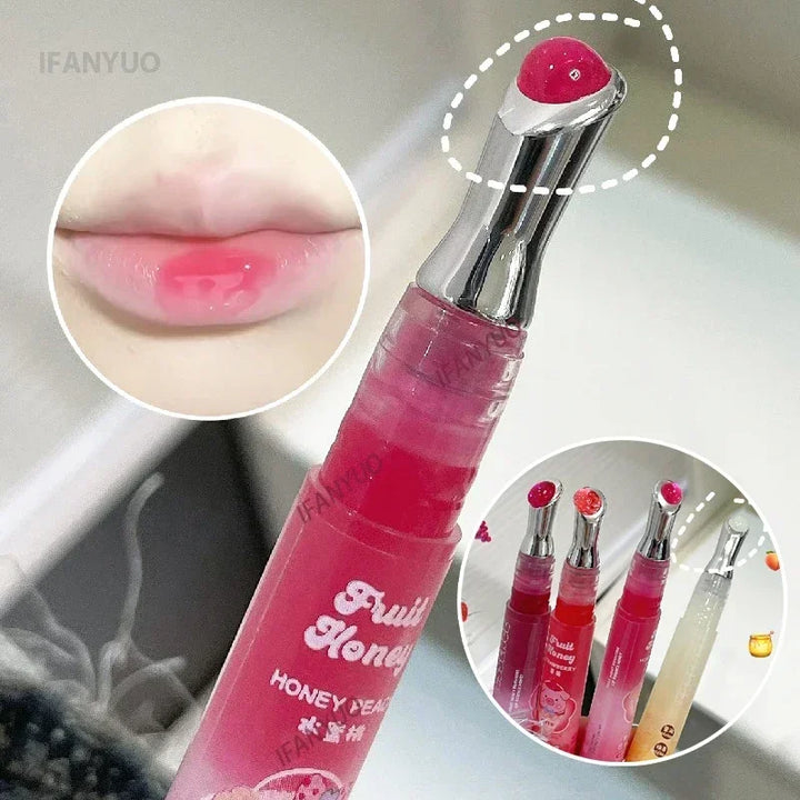 Berry Red Lip Oil Hydrating Mirror Lip Gloss Tinted Plumper Moisturizing Lip Care Treatment Makeup Clear Colored Lipstick Balm