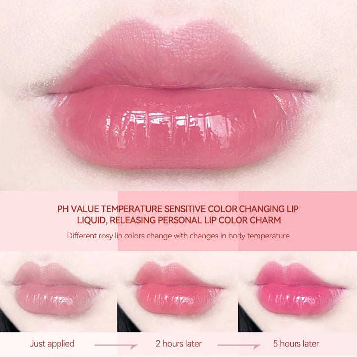 OMGA Color-Changing Lip Balm Jelly Lipstick Moisturizing Waterproof Hydrating Temperature-Sensitive Peach Flavor,Smooth Lips