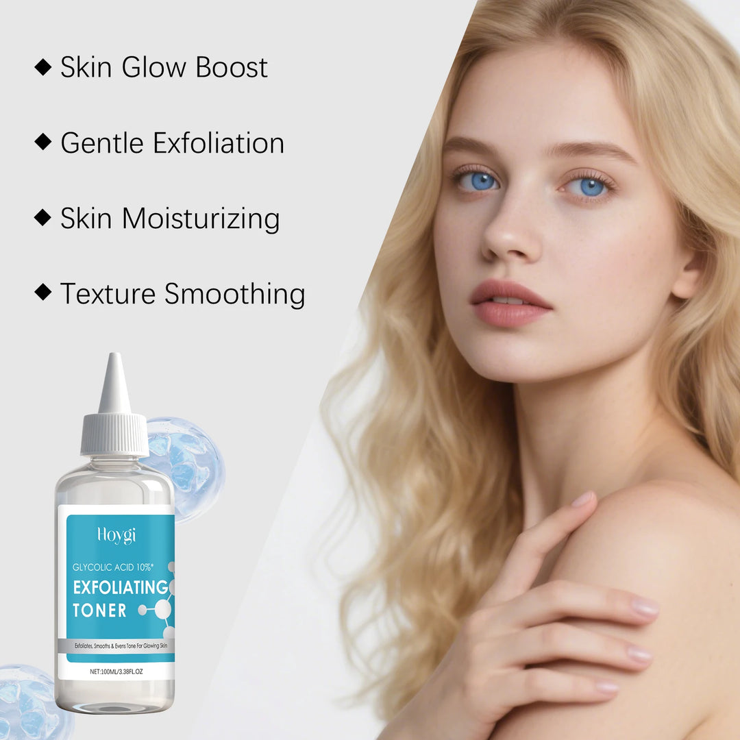 Glycolic Acid 10% Toner Clarifying Dead Skin Removal Even Skin Tone Exfoliation Anti Acne Nourishing Moisturizing Face Serum