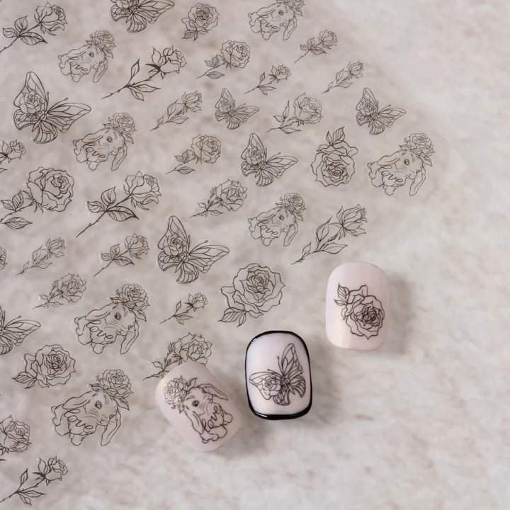 3D Nail Art Stickers  Translucence Moon/Star/Cloud Ultra-thin Nail Decals 3d Self-Adhesive White Cloud Moon Star Kawaii Sliders